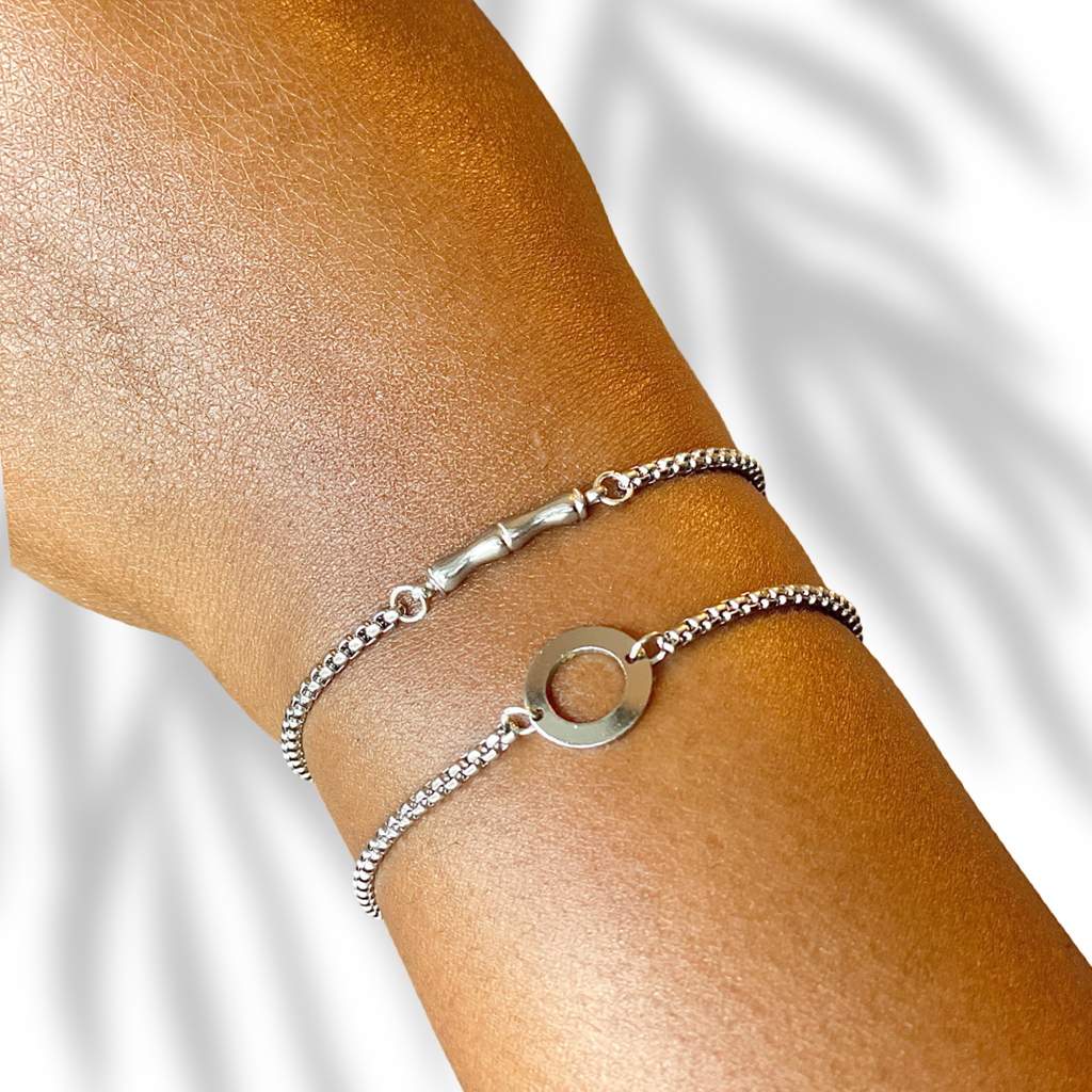 Silver Adjustable Rope Bracelet