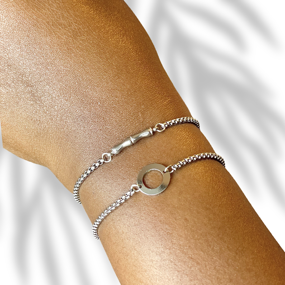Silver Adjustable Rope Bracelet