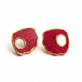 Magenta Sandpaper Textured Shell Earrings