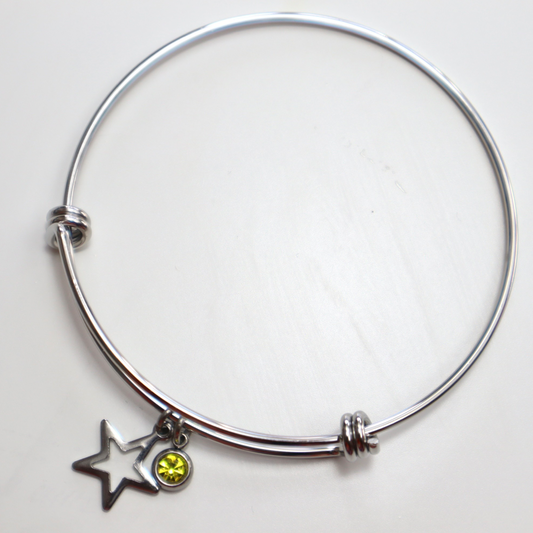 Star & Yellow Stone Charm Bracelet