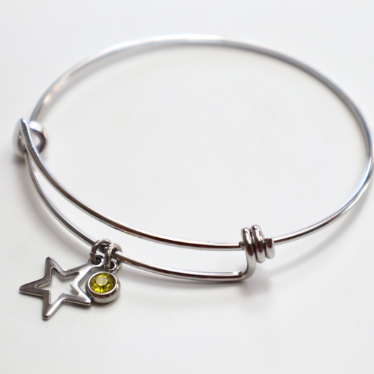 Star & Yellow Stone Charm Bracelet