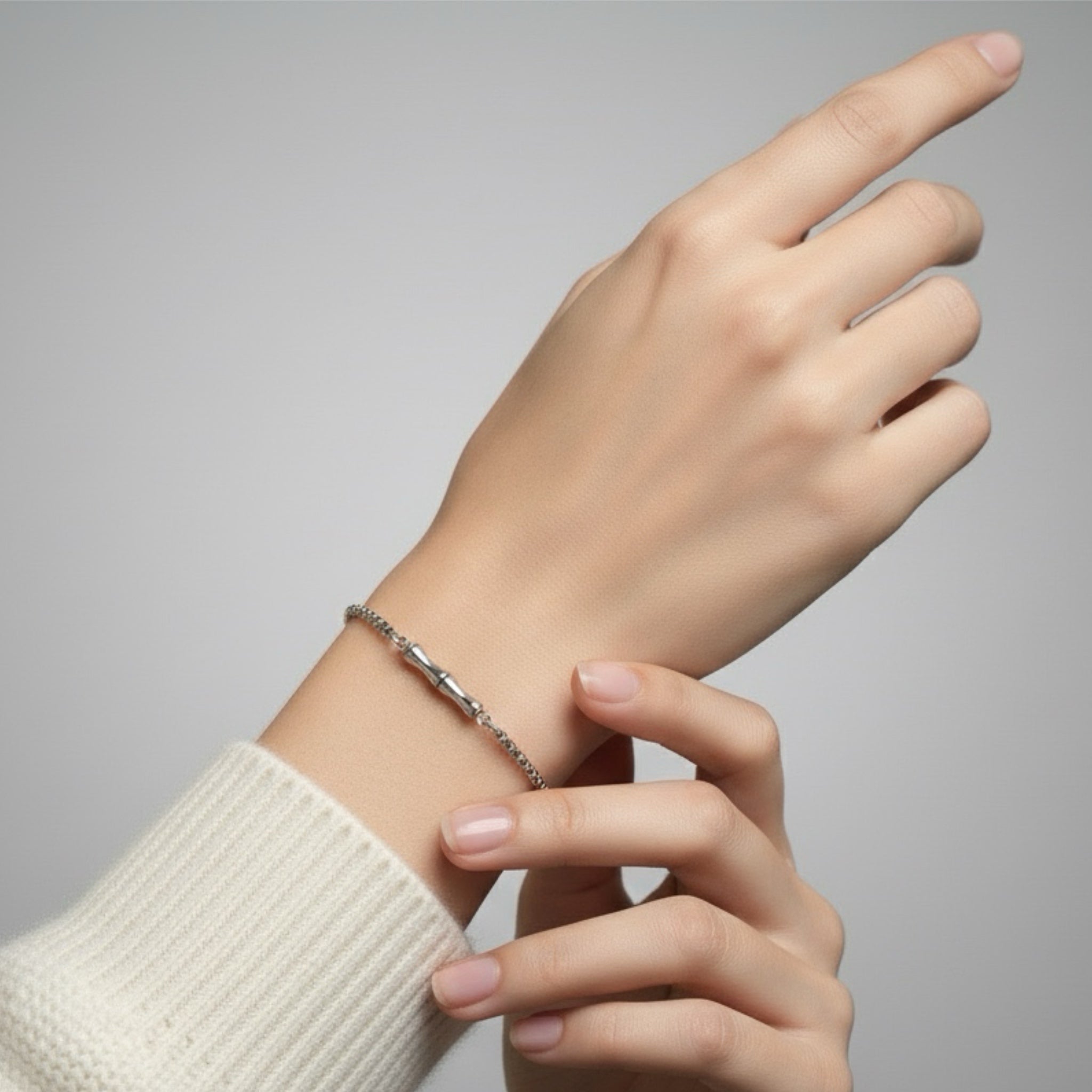 Silver Adjustable Rope Bracelet