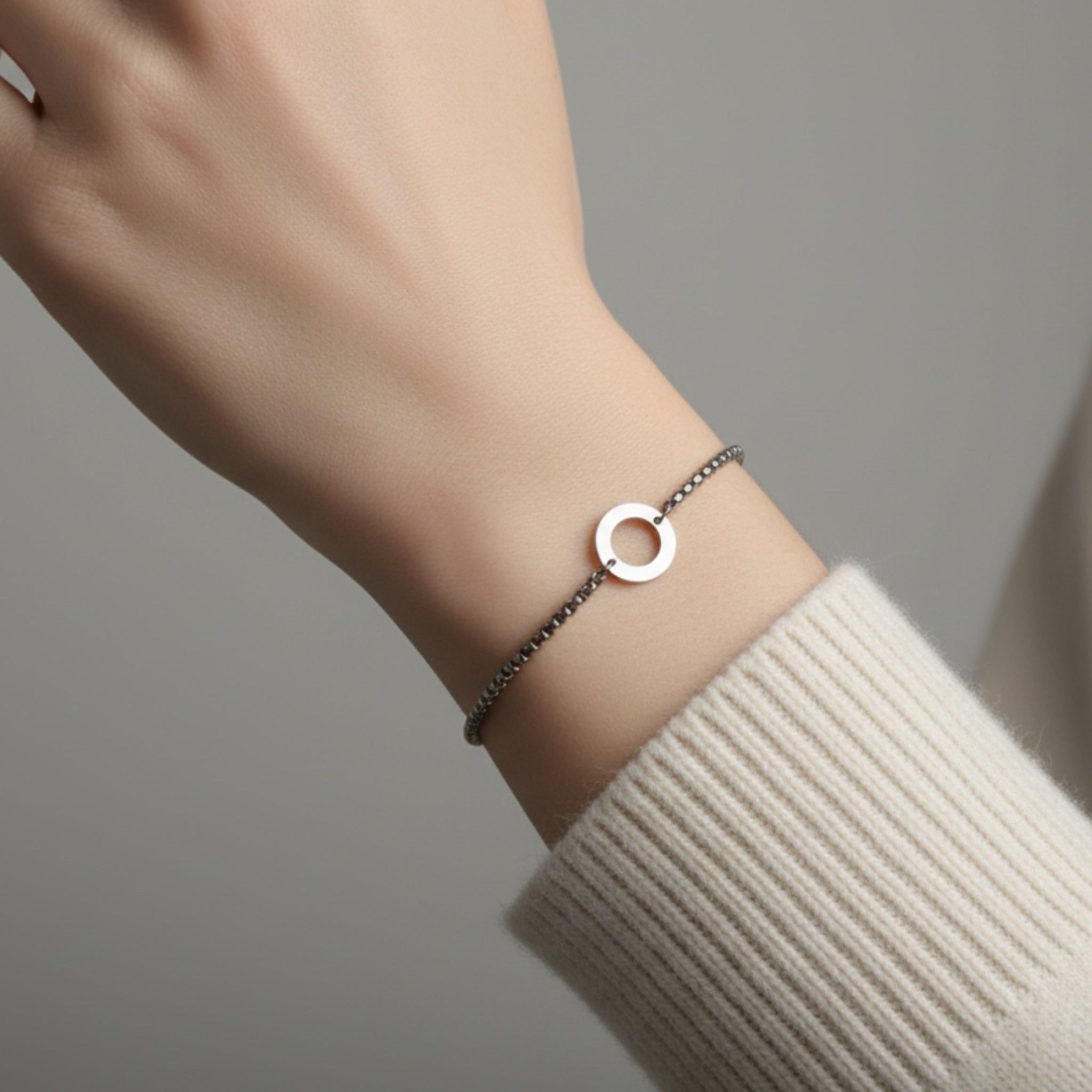 Silver Adjustable Rope Bracelet