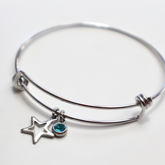 Star & Blue Stone Charm Bracelet