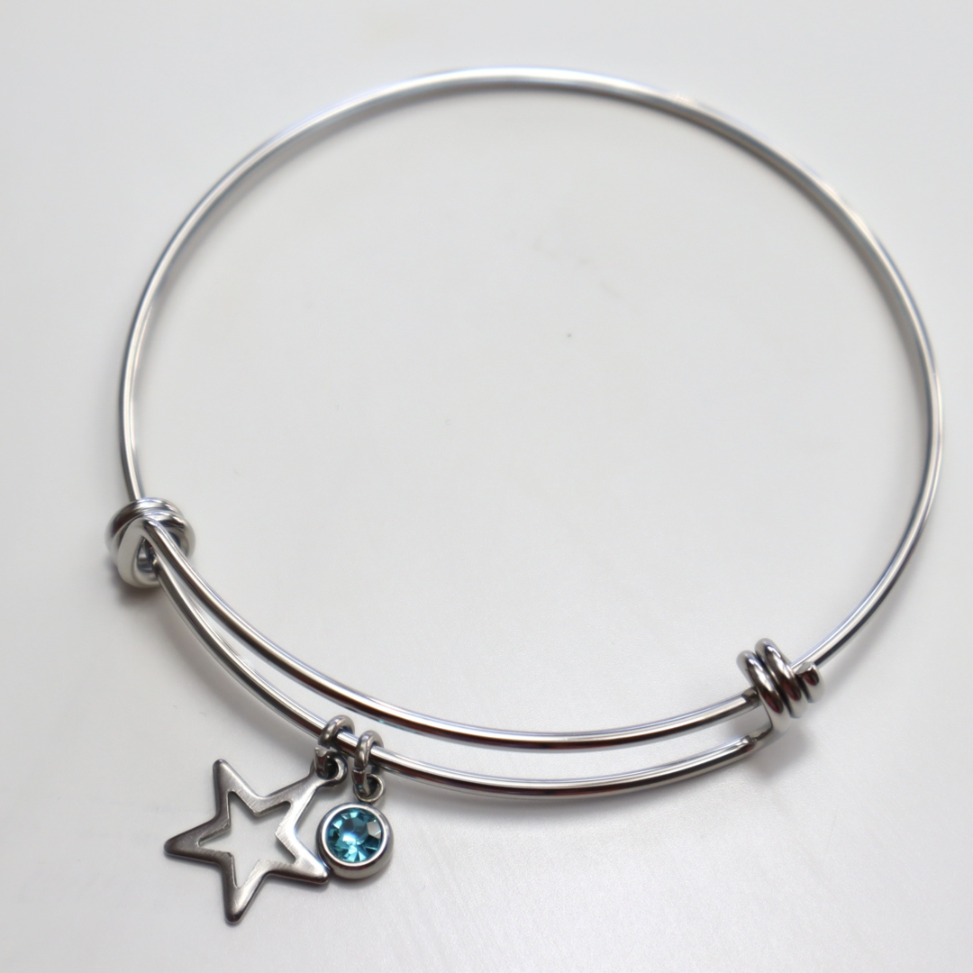 Star & Blue Stone Charm Bracelet