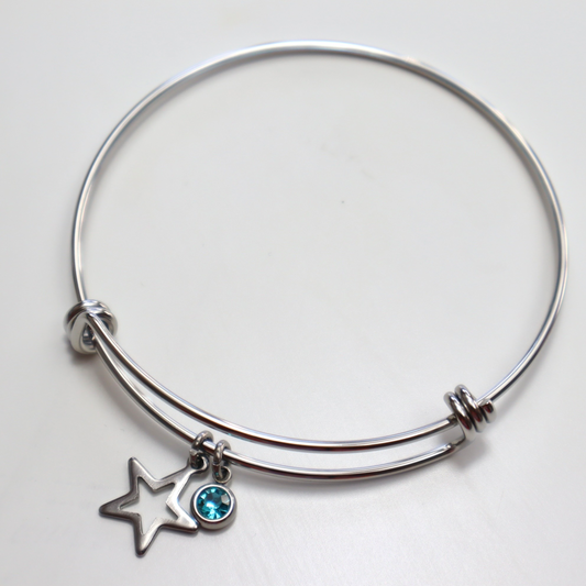 Star & Blue Stone Charm Bracelet