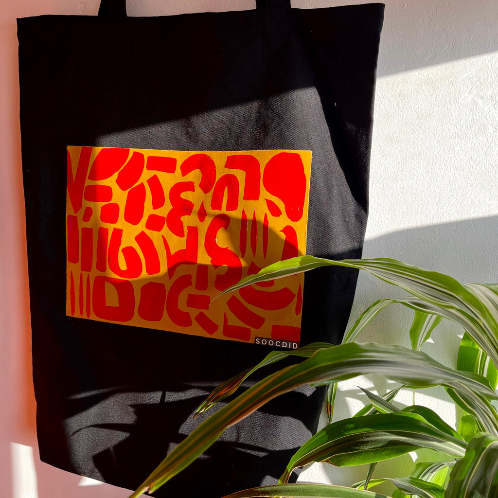 CRÈME AND ROUGE  ‘HAND PAINTED TOTE BAG’