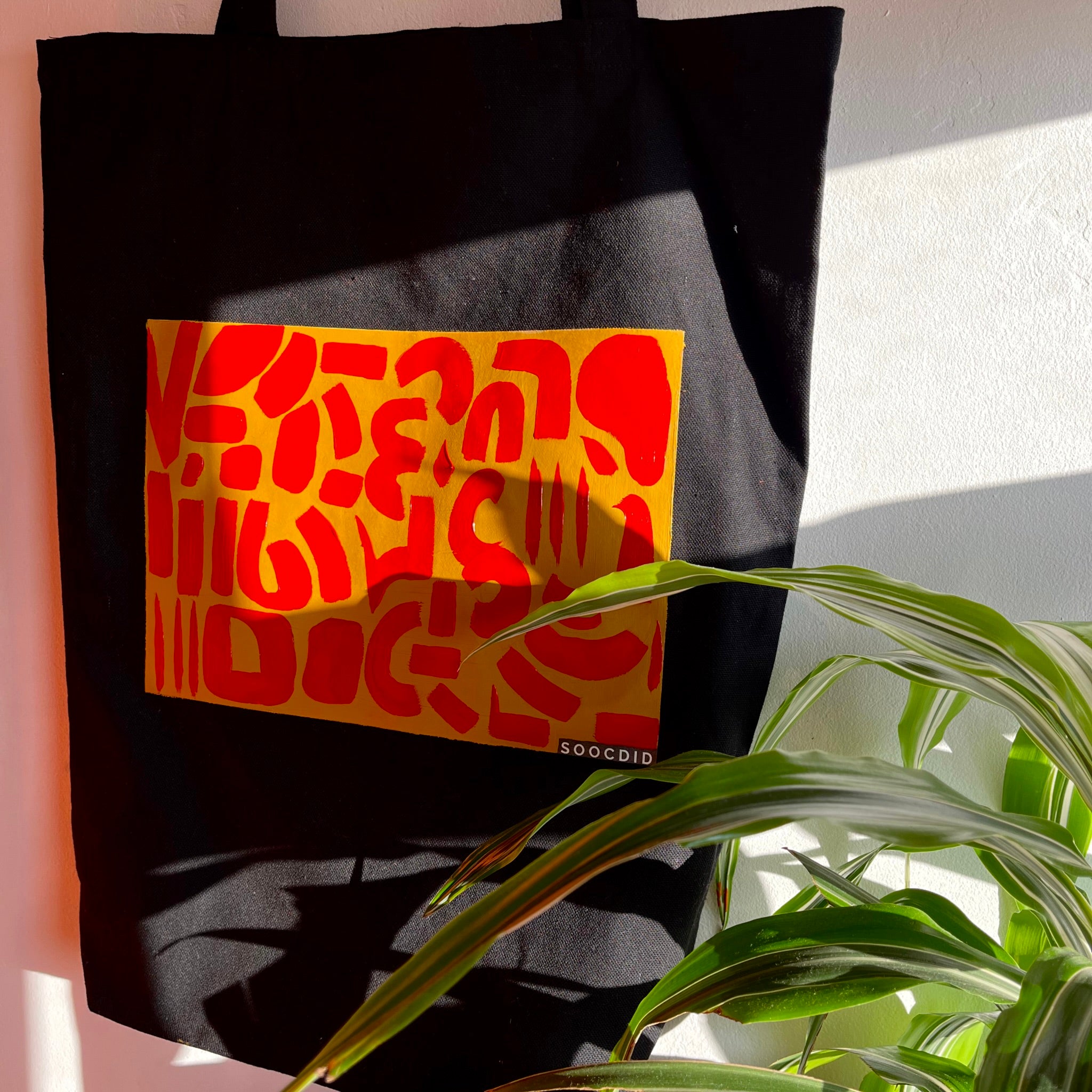 CRÈME AND ROUGE  ‘HAND PAINTED TOTE BAG’