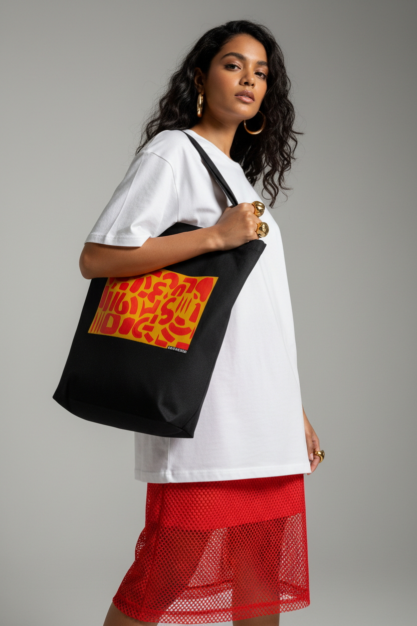 CRÈME AND ROUGE  ‘HAND PAINTED TOTE BAG’