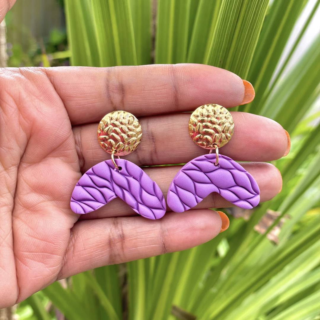 Purple Boomerang Clar Earrings