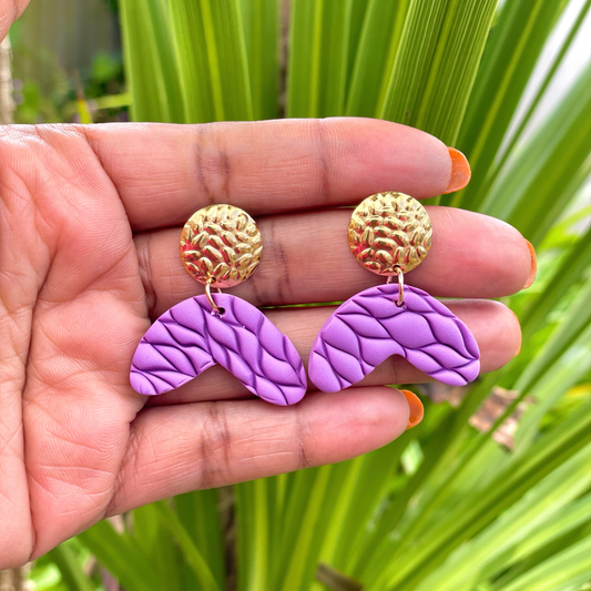 Purple Boomerang Clar Earrings