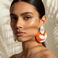 Orange Floral Cirmoon Earrings