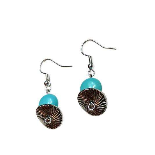 Silver Plated Inlay Shell Earrings